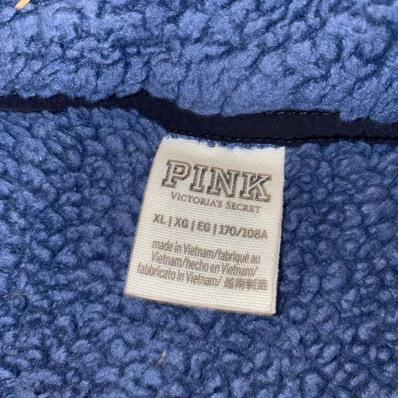 PINK Victoria's Secret Navy Sherpa Jacket - Picture 3 of 3